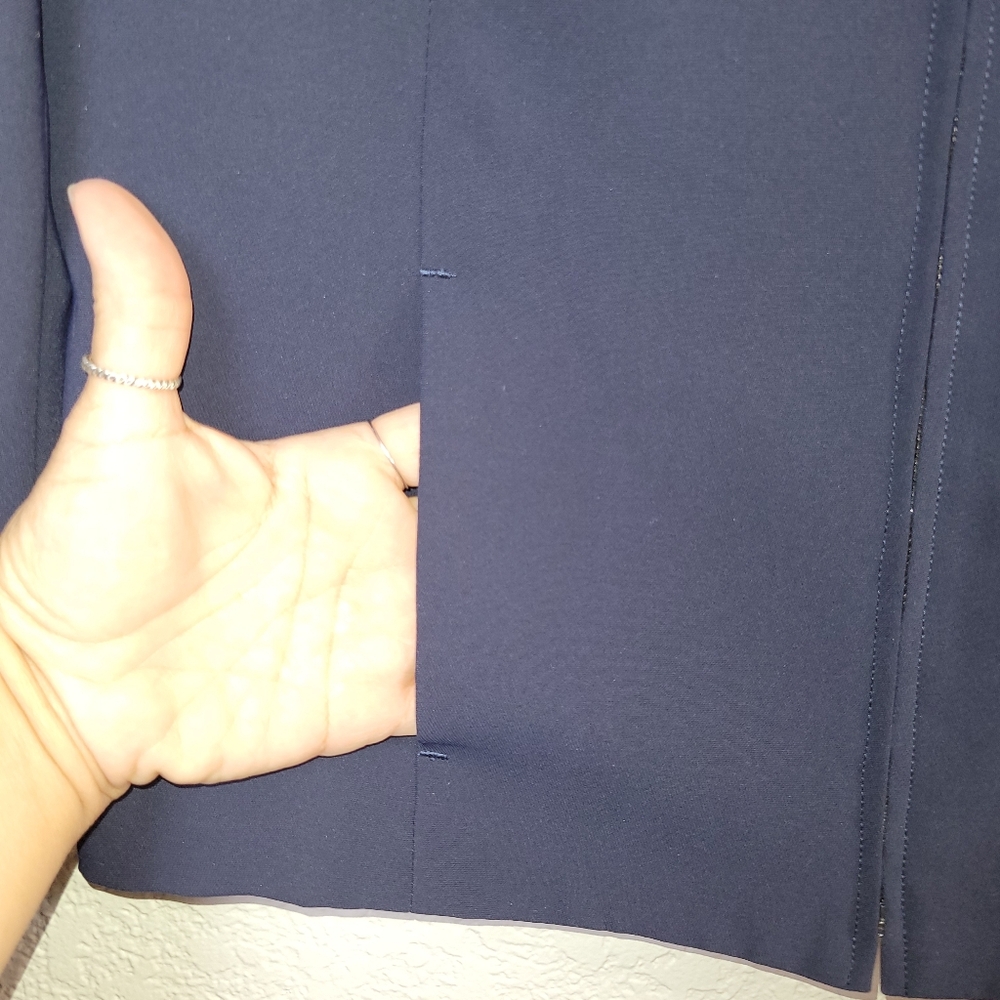 Pendleton Wool Mills Navy Blue Hidden Full Zip Professional Blazer Jacket Sz 8 - Picture 3 of 14